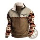 Men's Vintage Yellowstone Tribal Print Fleece Quarter Zip Jacket