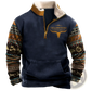 Men's Vintage Yellowstone Tribal Print Fleece Quarter Zip Jacket
