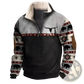 Men's Vintage Yellowstone Tribal Print Fleece Quarter Zip Jacket