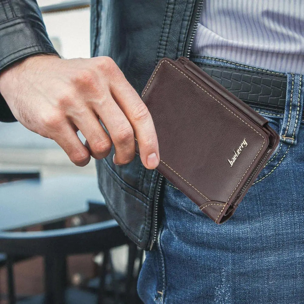 Men's Classic Slim Stitched Leather Wallet