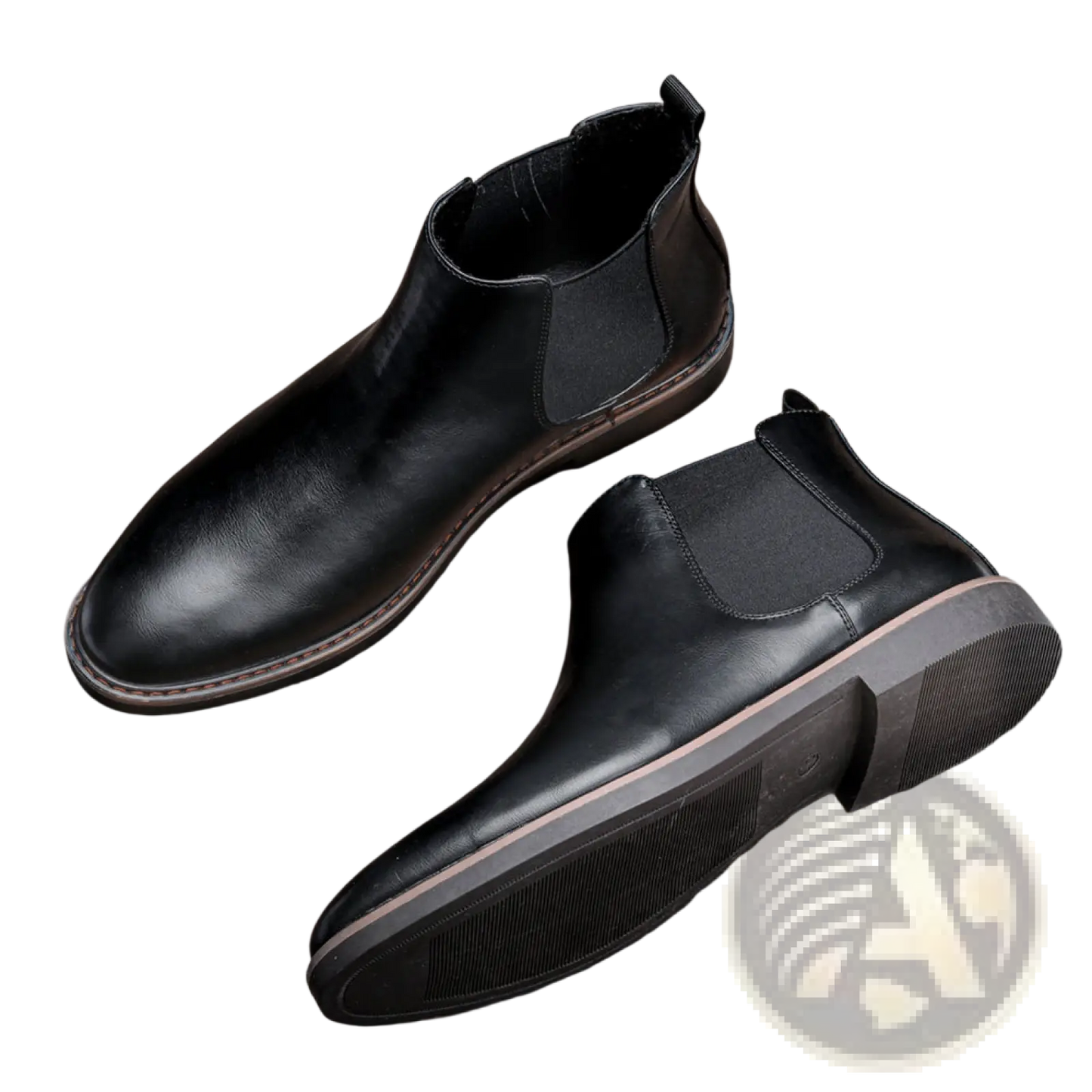 Men's Waterproof Leather Chelsea Boots with Tan Sole