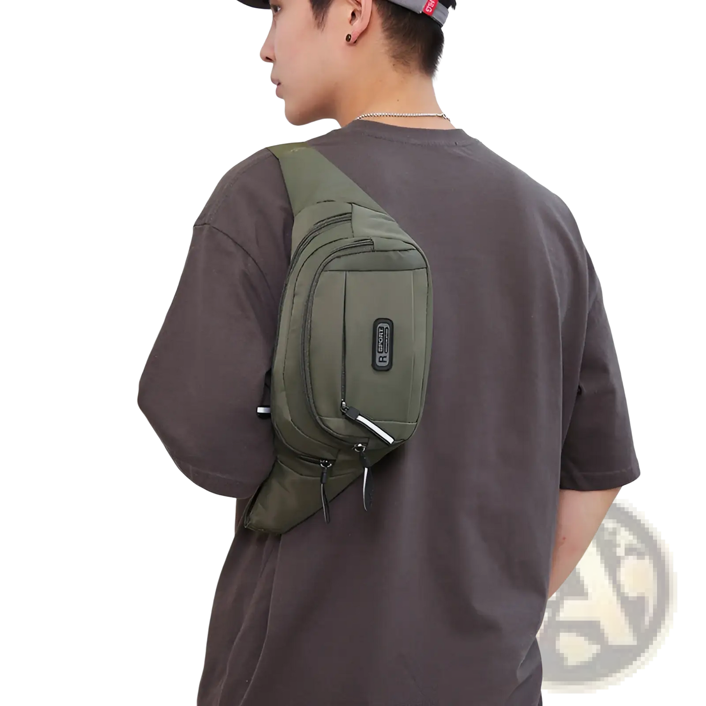 Men's Waterproof Nylon Multifunctional Crossbody Waist Bag
