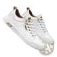 Men's White Minimalist Leather Casual Sneakers