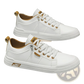 Men's White Minimalist Leather Casual Sneakers