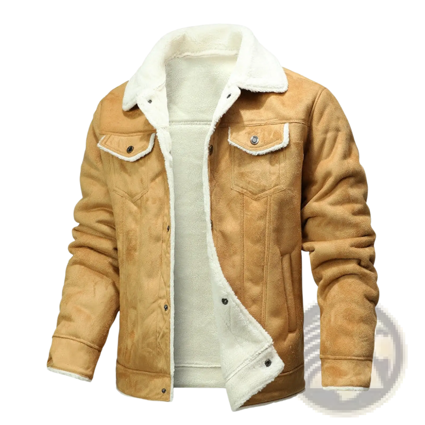 Men's Winter Fleece Lined Shearling Denim Jacket
