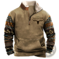 Men's Yellowstone Tribal Print Quarter Zip Fleece Hoodie