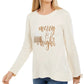 Moletom feminino com estampa metálica estilo &amp; co, bege, tamanho médio