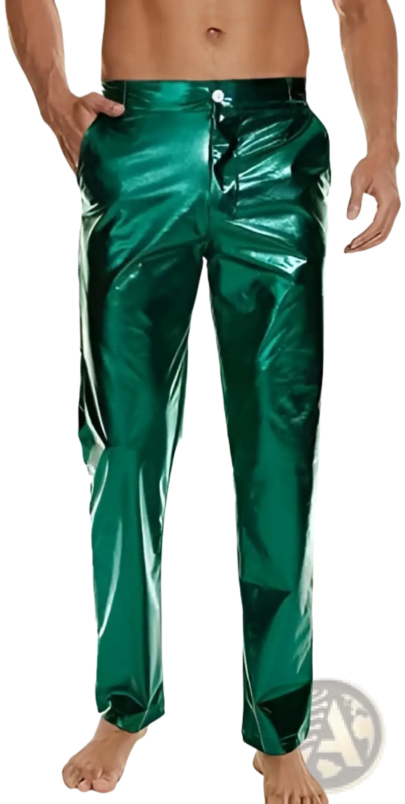 Metallic Silver High Waist Straight Leg Disco Pants