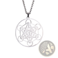 Metatron Cube Stainless Steel Moon Goddess Necklace