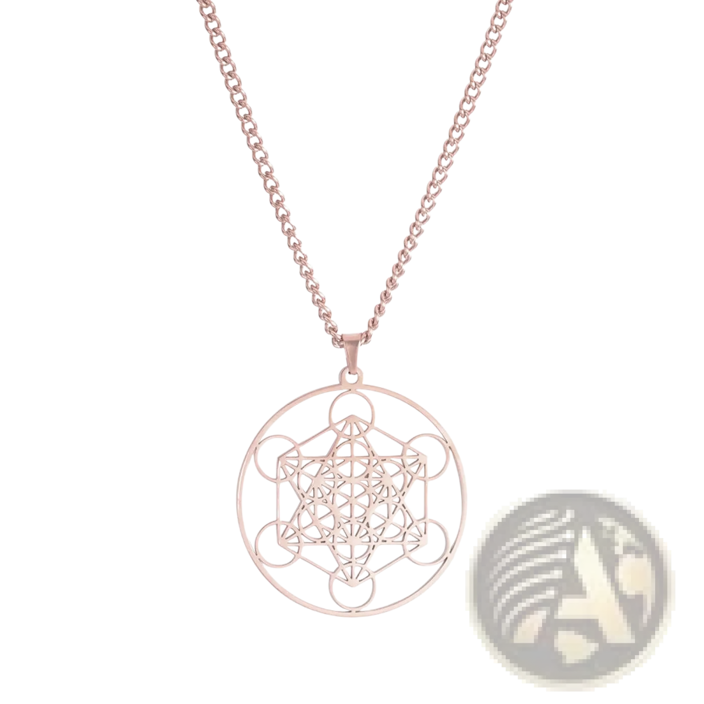 Metatron Cube Stainless Steel Moon Goddess Necklace