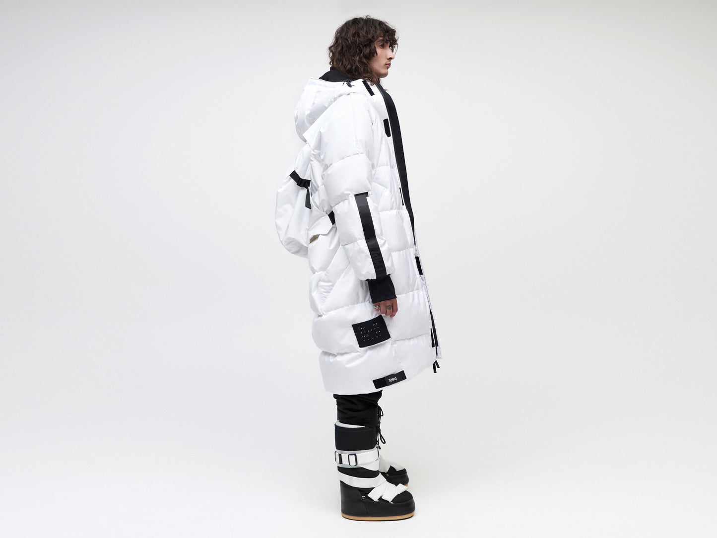 Utility Down Coat with Backpack - White