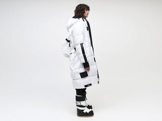 Utility Down Coat with Backpack - White