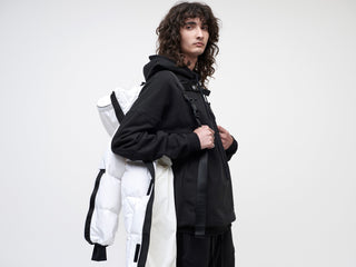 Utility Down Coat with Backpack - White