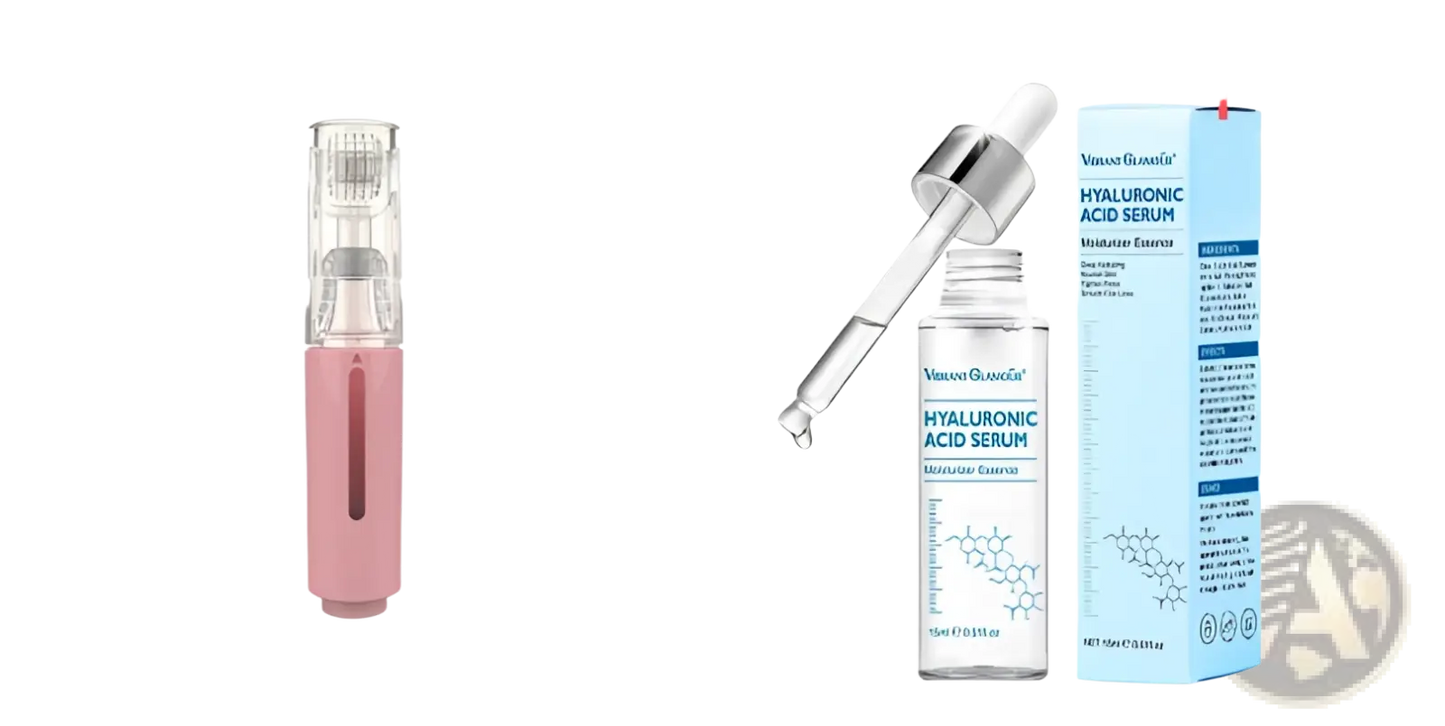 Microneedle Lip Roller and Serum Applicator Device
