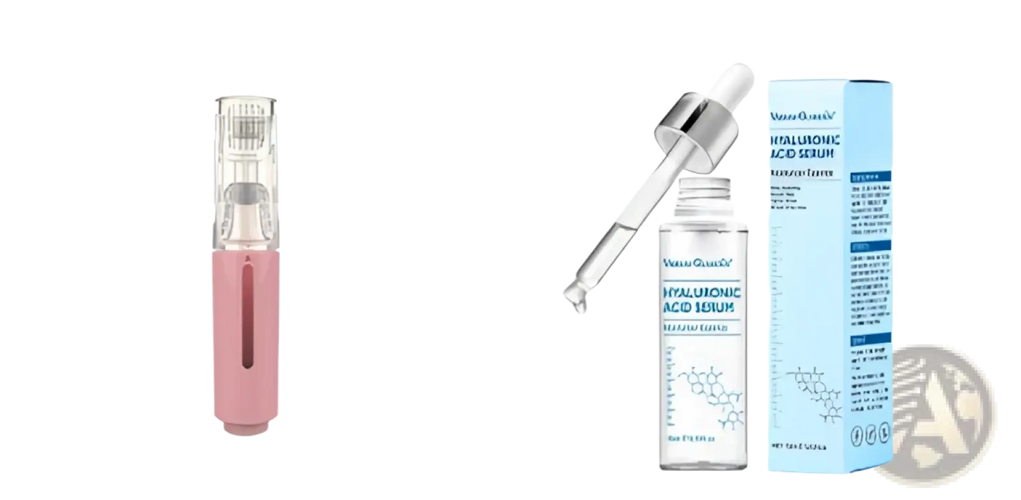 Microneedle Lip Roller and Serum Applicator Device