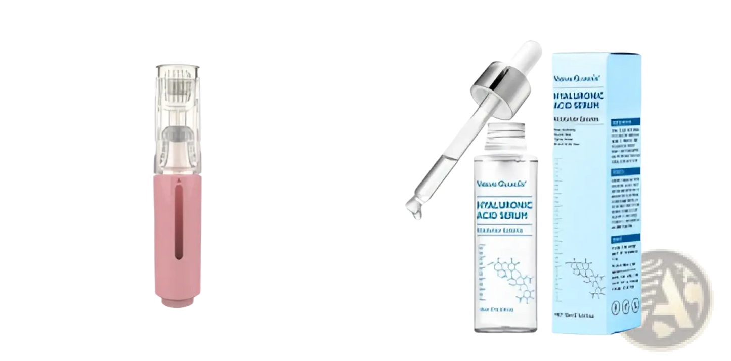 Microneedle Lip Roller and Serum Applicator Device