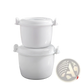 Microwave Rice Cooker with Steamer Lid and Handles