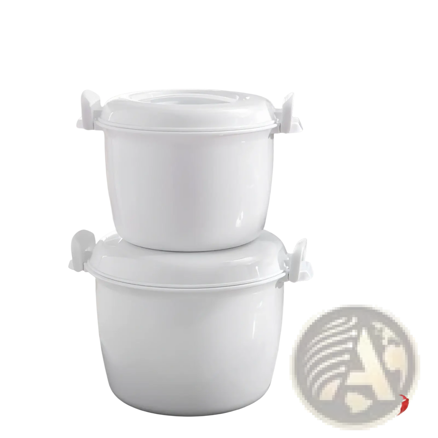 Microwave Rice Cooker with Steamer Lid and Handles