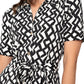 Vestido camisa feminino Jade da Leota Zig Zag preto e branco