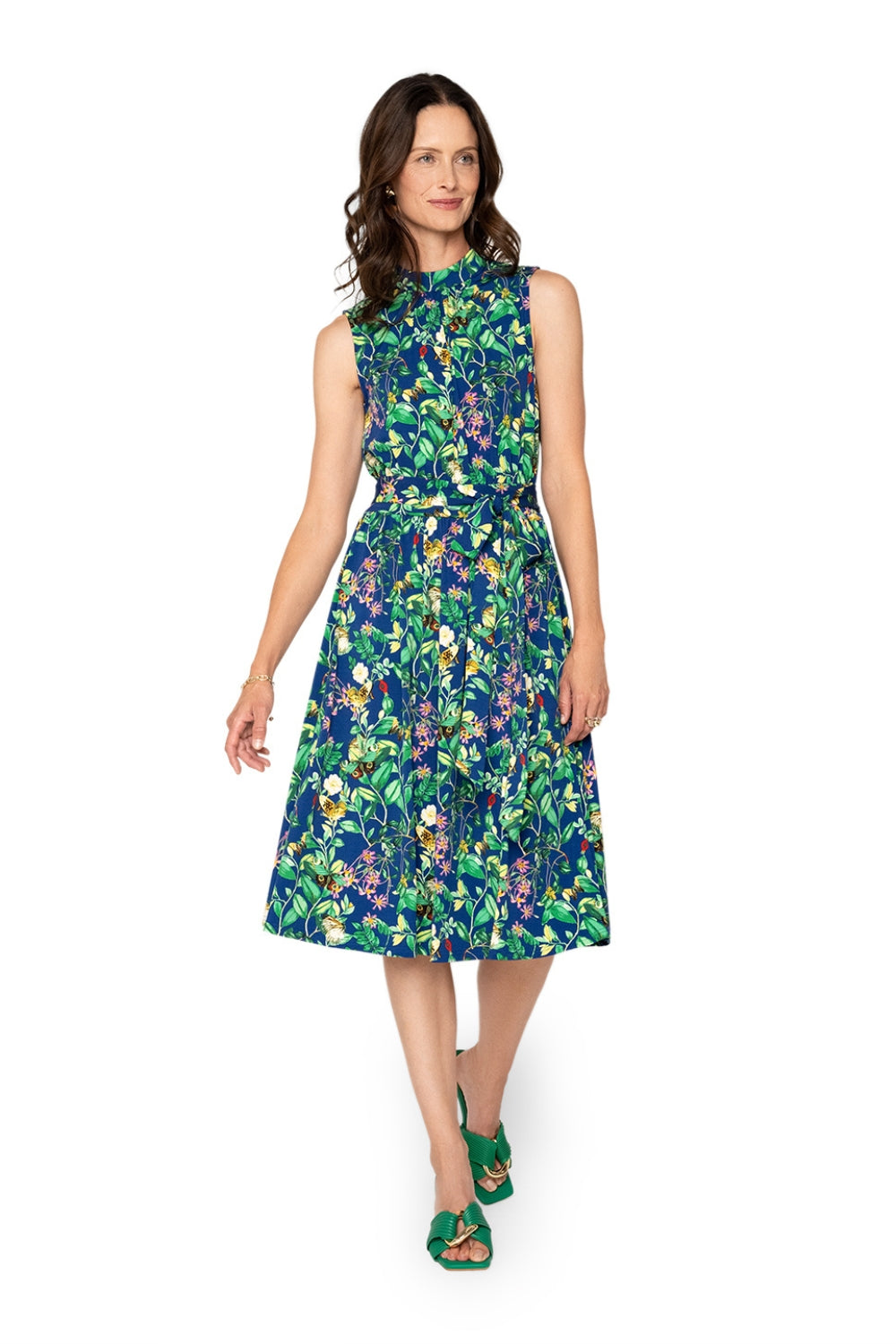 Vestido Mindy Feminino Leota's Butterfly Meadow Azul Marinho