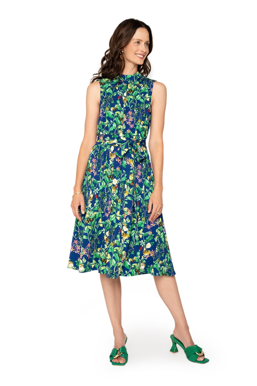 Vestido Mindy Feminino Leota's Butterfly Meadow Azul Marinho