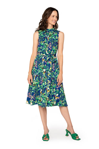 Vestido Mindy Feminino Leota's Butterfly Meadow Azul Marinho