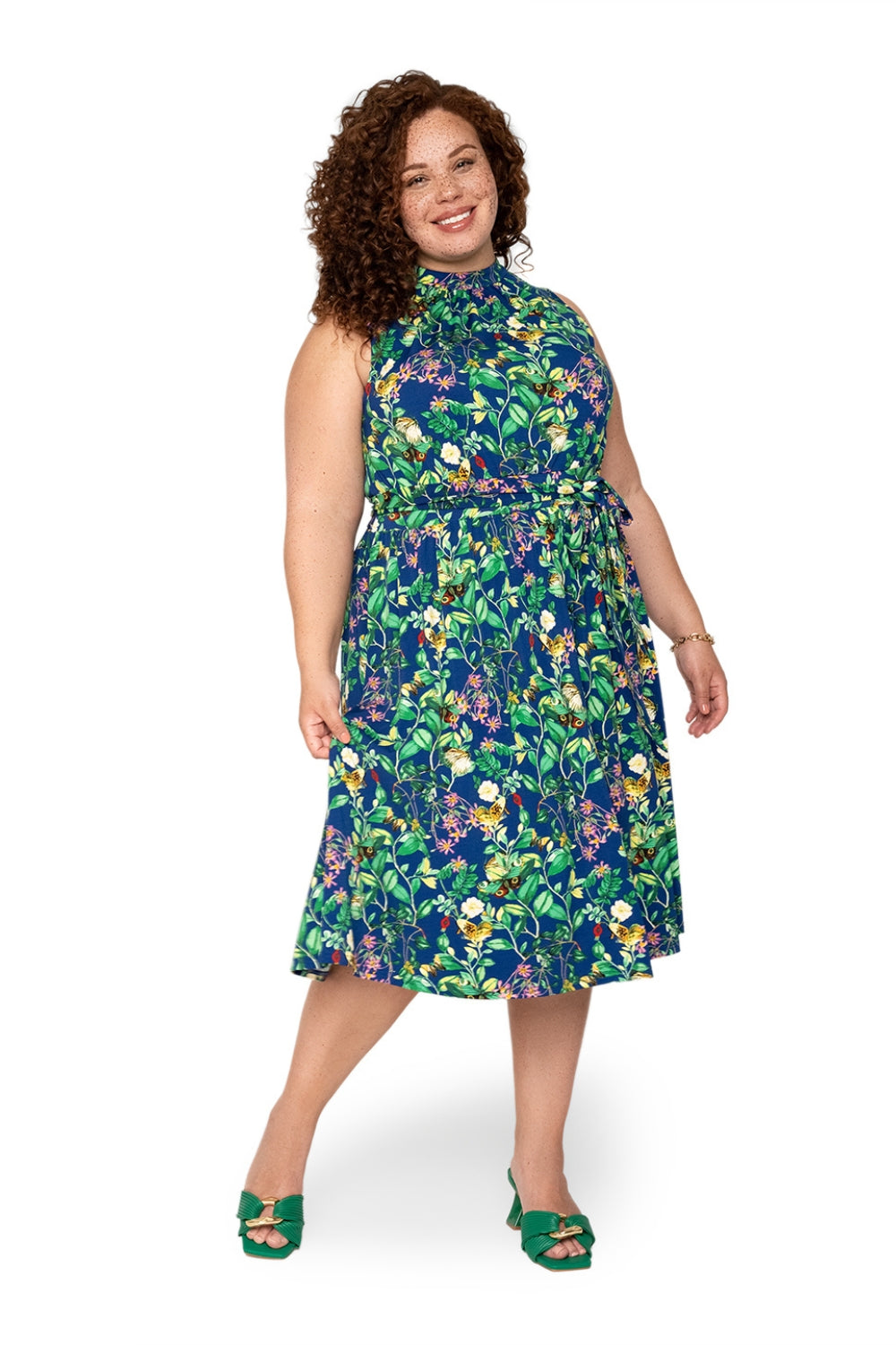 Vestido Mindy Feminino Leota's Curve Borboleta Prado Marinho Multi Tamanho 3X