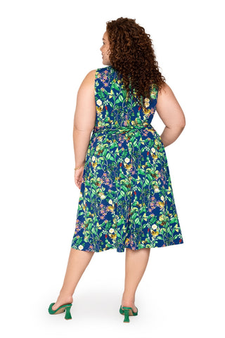 Vestido Mindy Feminino Leota's Curve Borboleta Prado Marinho Multi Tamanho 3X