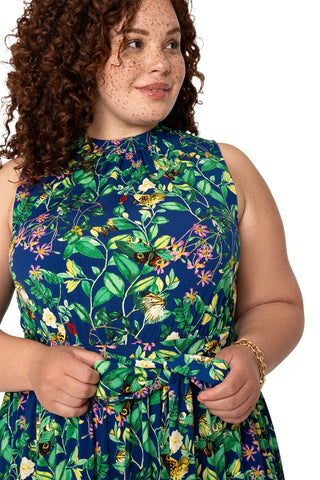 Vestido Mindy Feminino Leota's Curve Borboleta Prado Marinho Multi Tamanho 3X