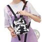 Mini Backpack Cow and Snake Print Korean Style