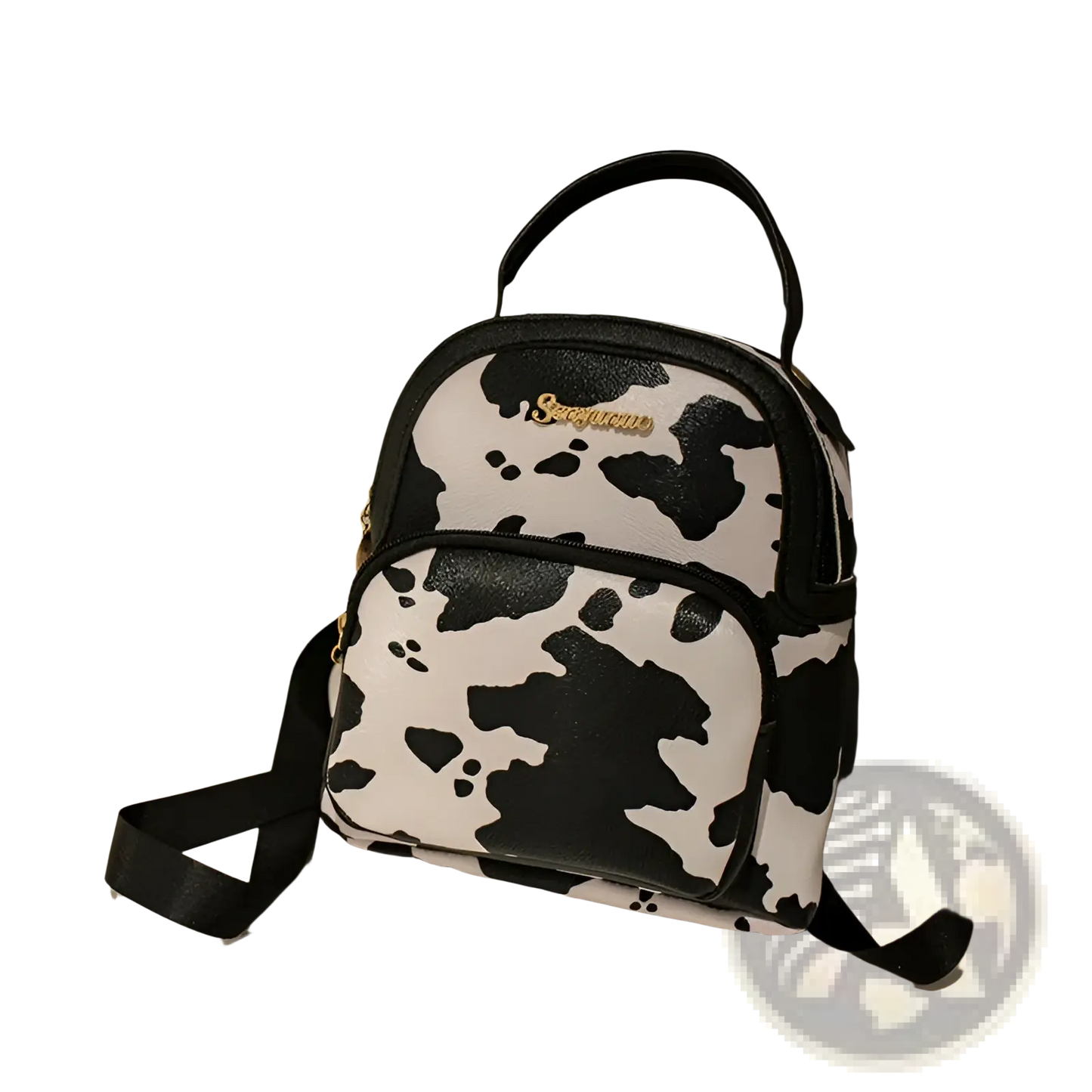 Mini Backpack Cow and Snake Print Korean Style
