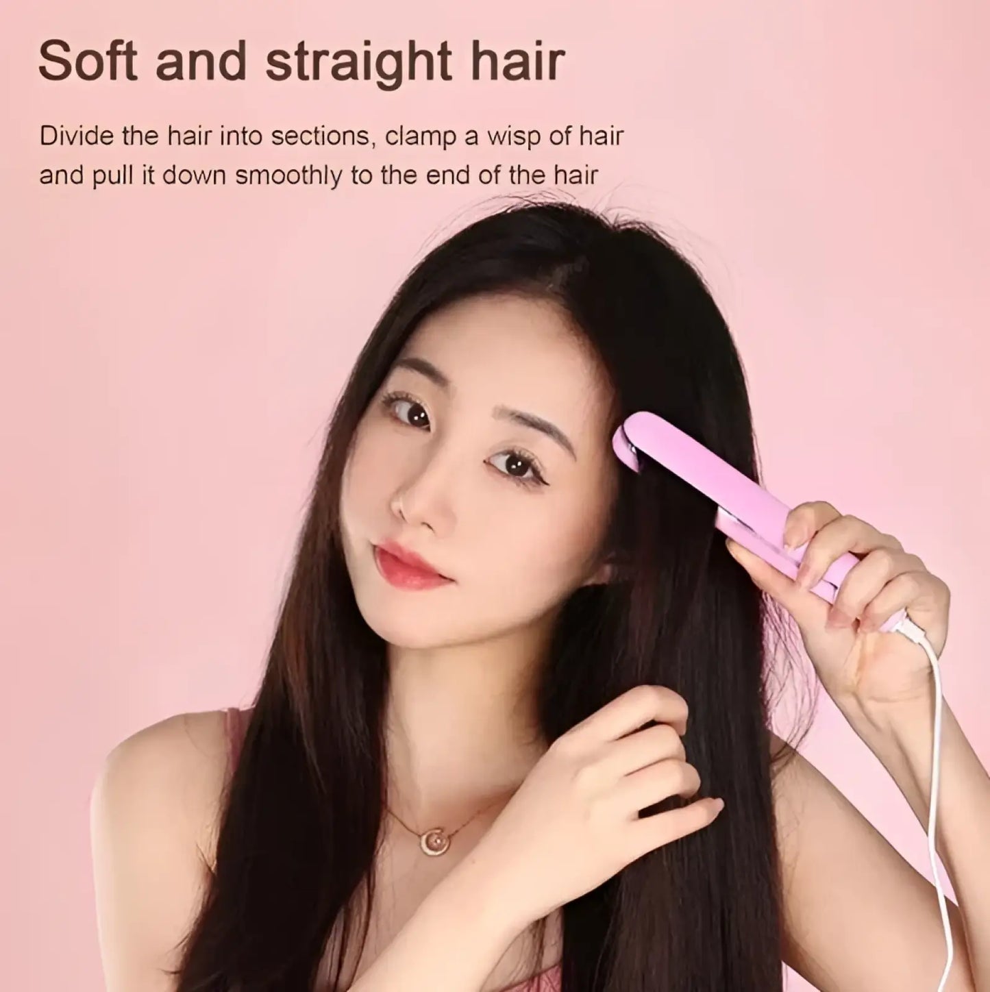 Mini Portable Ceramic Hair Straightener and Curler