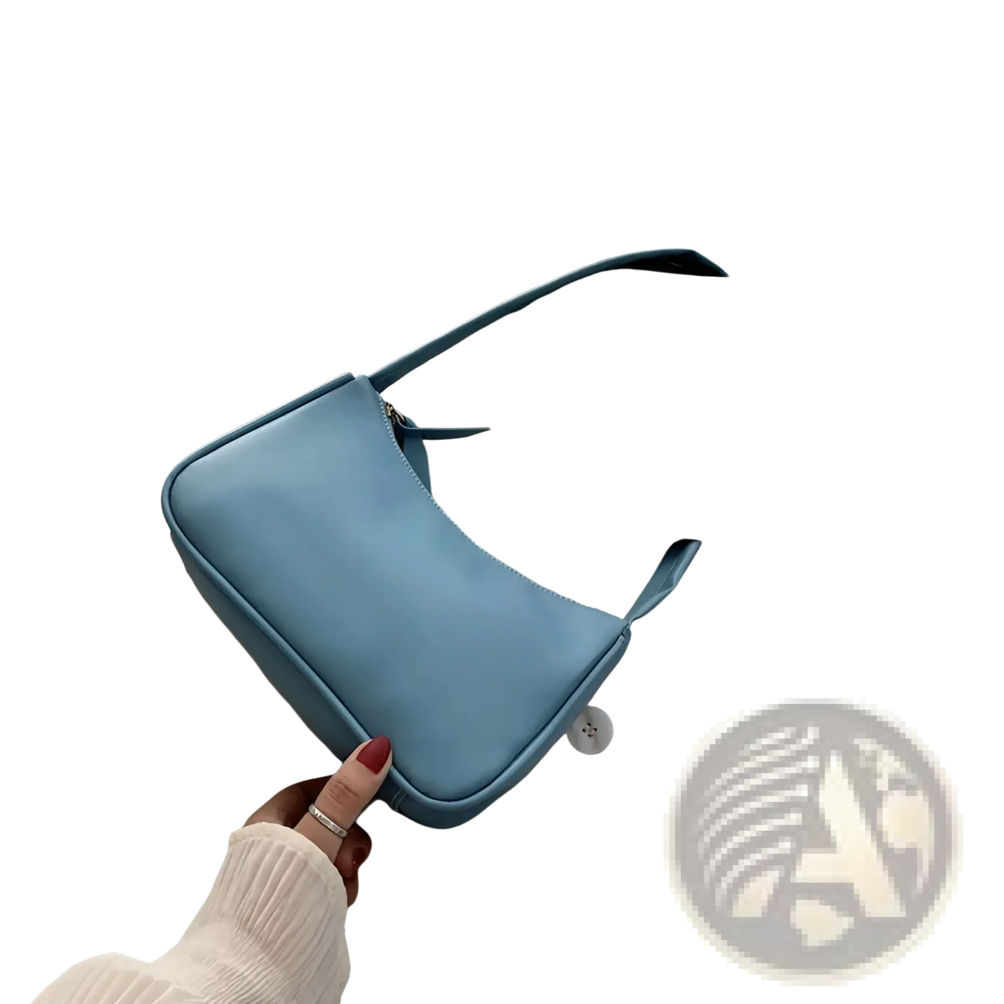 Minimalist Faux Leather Curved Underarm Handbag