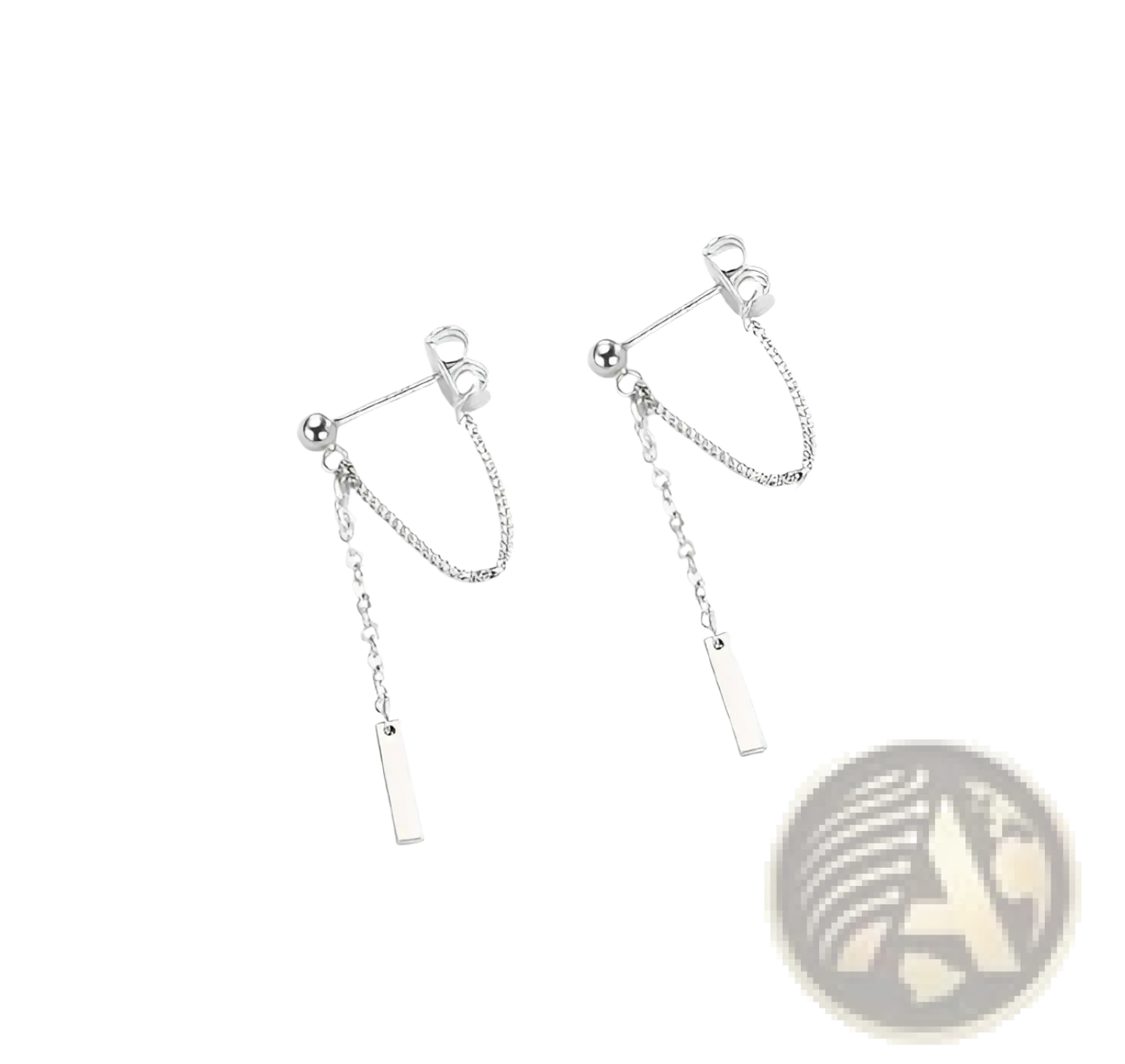 Minimalist Geometric Chain and Bar Dangle Earrings