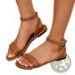 Minimalist Leather Ankle Strap Roman Sandals