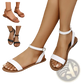 Minimalist Leather Ankle Strap Roman Sandals