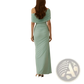 Mint Green Off-shoulder Pleated Maxi Gown
