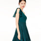 Vestido de um ombro só de renda e chiffon City Studios Juniors, verde, tamanho 11