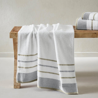 Decorative Cotton Stripe Bath Towel Set - Noelle Collection