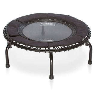 JumpSport 250 Fitness Rebounder Mini Trampolim e Acessório de Barra de Apoio, Preto