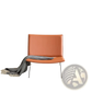 Modern Accent Chair Orange Saddle Leather Seating