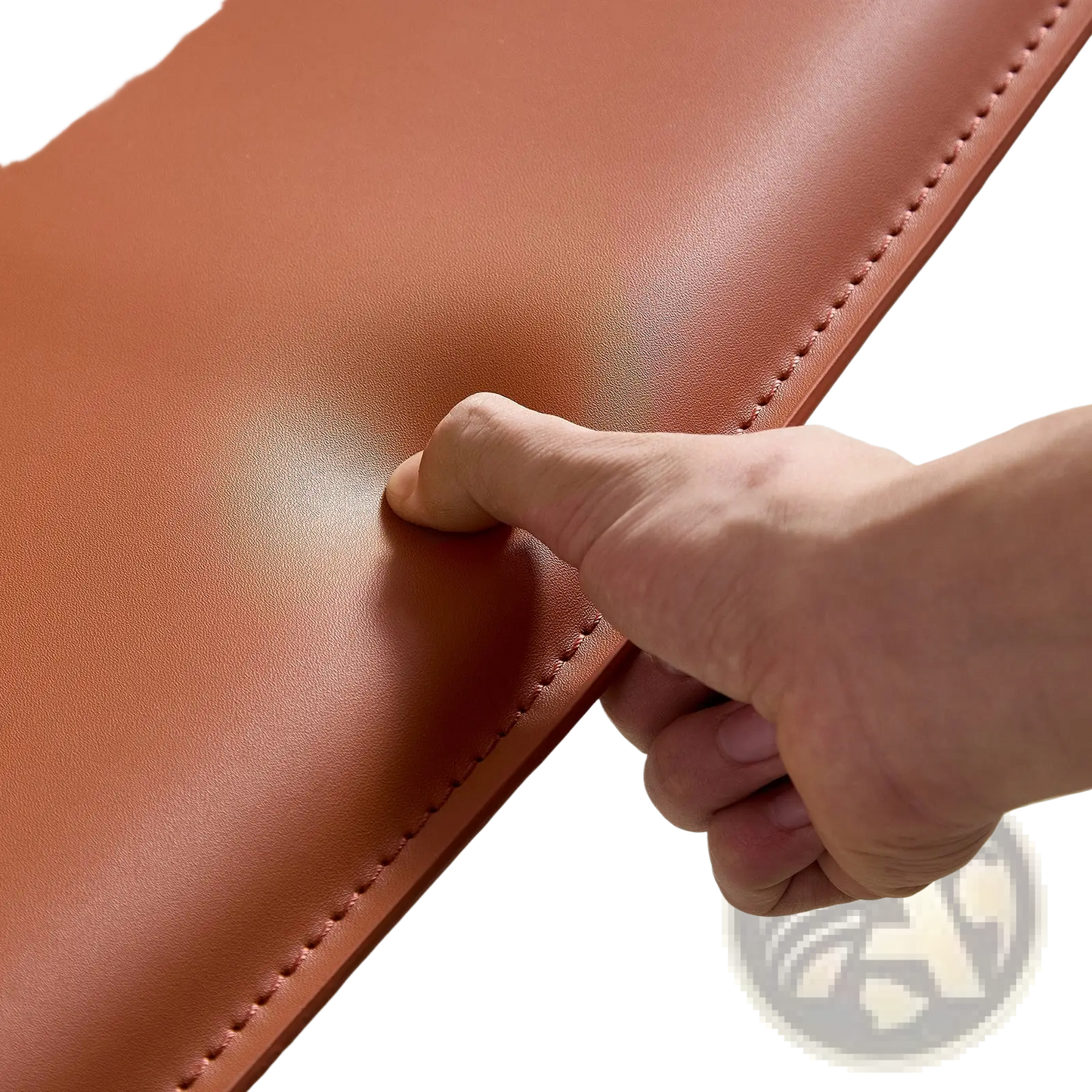 Modern Accent Chair Orange Saddle Leather Seating