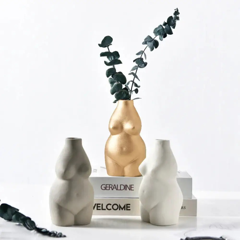 Modern Minimalist Female Form Ceramic Art Vase