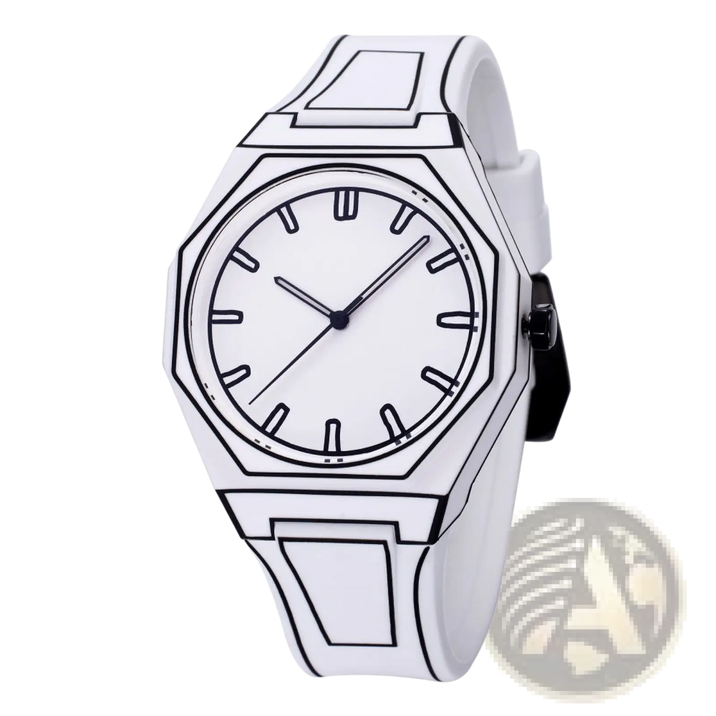Modern Octagonal Minimalist Waterproof Silicone Watch