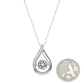 Moissanite Teardrop Halo Pendant in 925 Sterling Silver