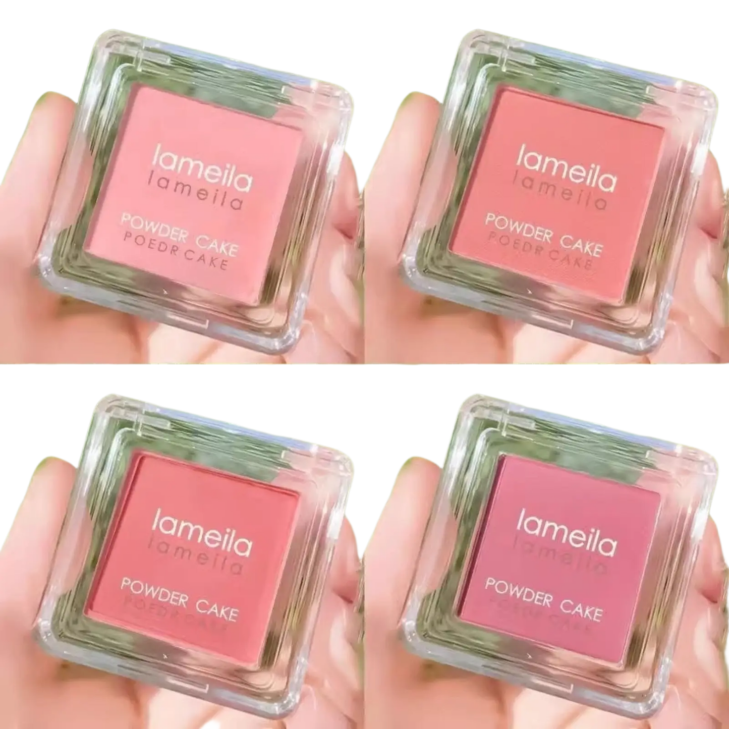 Monochrome Powder Blush Compact with Brush 4 Colors