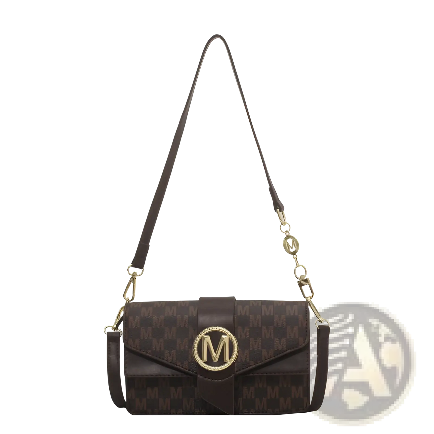 Monogram Letter Print Crossbody Messenger Bag