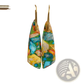 Mosaic Geometric Stone Flower Drop Earrings