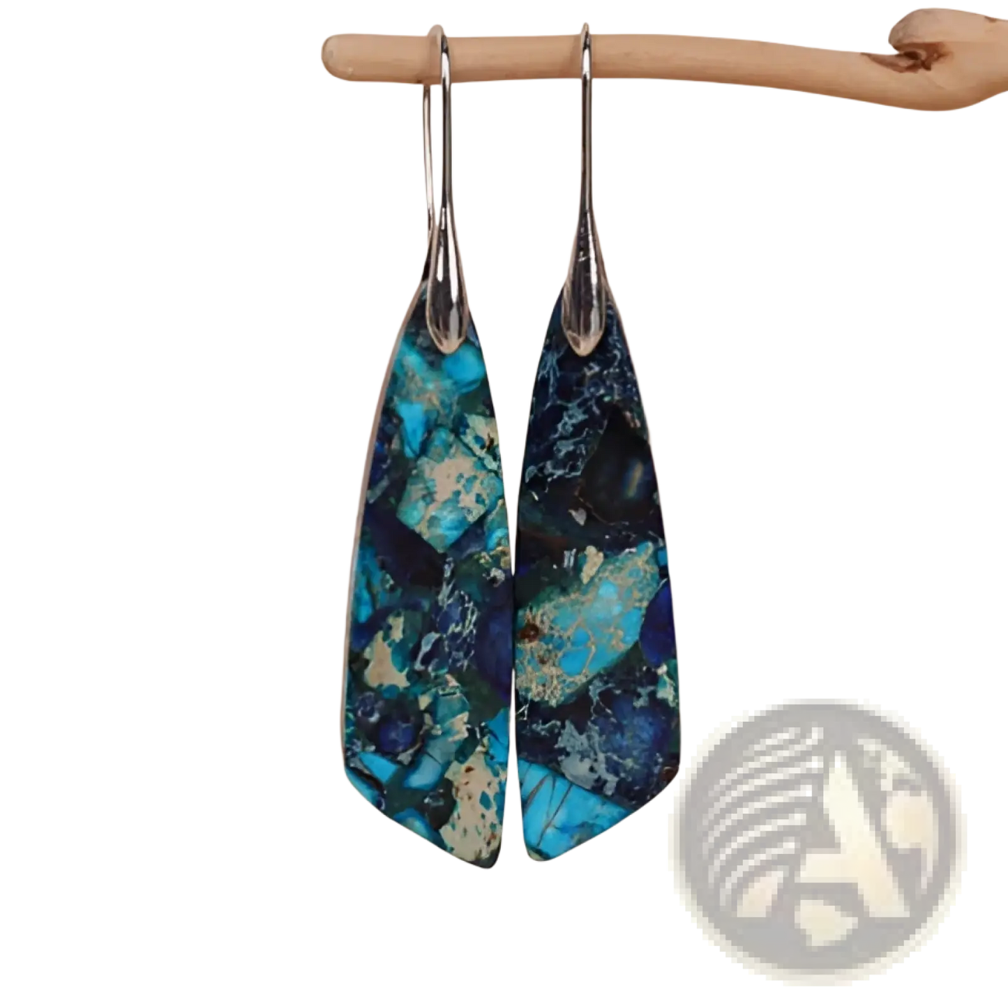 Mosaic Geometric Stone Flower Drop Earrings