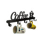 Modern Black Metal Coffee Mug Wall Rack with Hooks